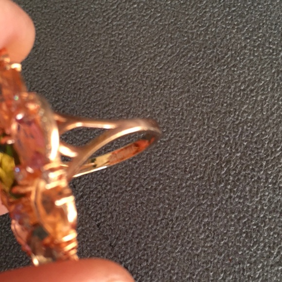 Genevive Multi-Color CZ Cluster Ring - Picture 5 of 5